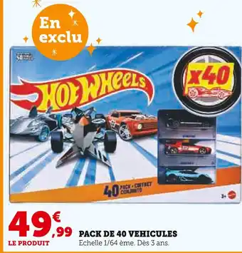 Hyper U HOT WHEELS Pack de 40 véhicules offre