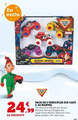 Hyper U MARVEL Pack de 5 véhicules die-cast 1:64 offre