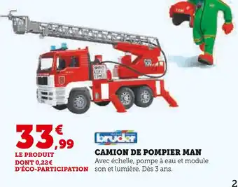 Hyper U Bruder Camion de pompier MAN offre