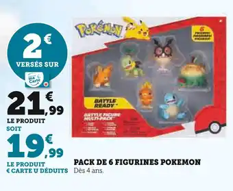 Hyper U Pokémon Pack de 6 figurines Pokémon offre