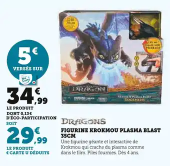 Hyper U Dragons Figurine Krokmou Plasma Blast 35cm offre