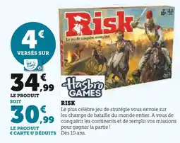 Hyper U HASBRO GAMES Risk offre