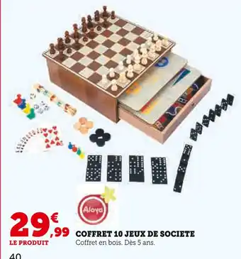 Hyper U ALOYA Coffret 10 jeux de société offre