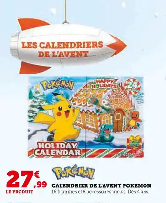 Super U Pokemon Calendrier de l'Avent offre