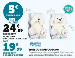 Super U Gipsy Toys Mon Ourson Coucou offre