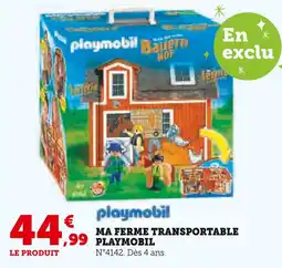 Super U Playmobil Ma ferme transportable offre