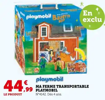 Super U Playmobil Ma ferme transportable offre
