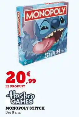 Super U HASBRO GAMES Monopoly Stitch offre