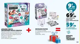 Super U Appareil photo instantane + recharge offre