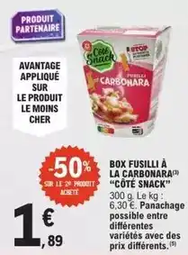 E.Leclerc Box fusilli a la carbonara offre