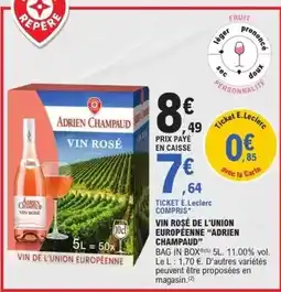 E.Leclerc E.leclerc - vin rosé de l'union européenne offre