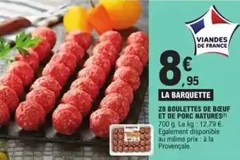 E.Leclerc La barquette 28 boulettes de bœuf et de porc natures offre