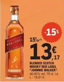 E.Leclerc Johnnie walker - blended scotch whisky red label offre