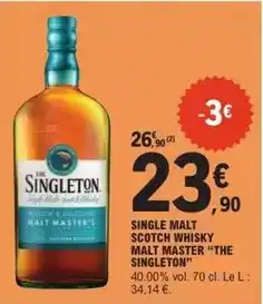 E.Leclerc Singleton - single malt scotch whisky malt master the offre
