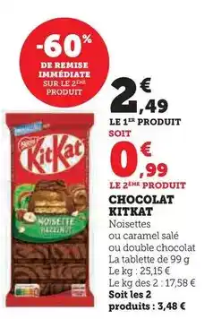 Super U Kit kat - chocolat offre