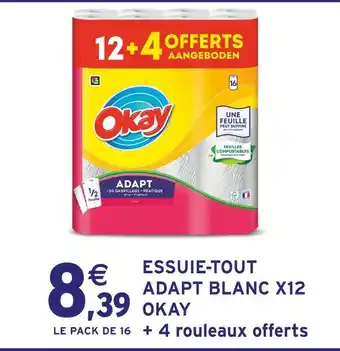 Intermarché Express OKAY Essuie-tout adapt blanc x12 offre