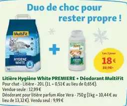 Maxi Zoo Multifit, - litière hygiène white premiere + déodorant offre