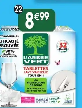 Maximo L'arbre vert tablettes lave-vaisselle offre