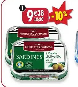 Maximo Lot de 2 boîtes de sardines à l'huile d'olive bio vierge extra offre