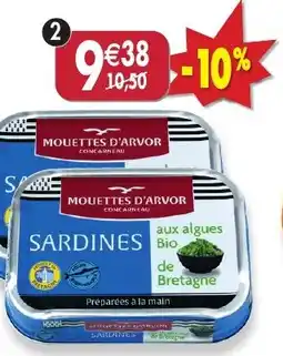 Maximo Lot de 2 boîtes de sardines à l'huile d'olive & algues bio de bretagne offre
