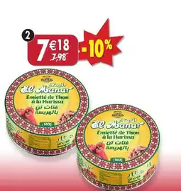 Maximo Lot de 2 boîtes d'émietté de thon à la harissa offre