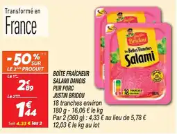 Netto JUSTIN BRIDOU Boîte fraîcheur salami danois pur porc offre