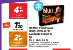 Netto Bâtonnets de crème glacée caramel beurre salé et macadamia d'australie x4 offre