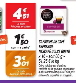 Netto NESCAFÉ DOLCE GUSTO Capsules de café espresso offre