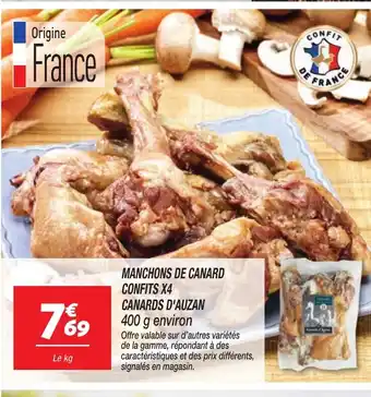 Netto Manchons de canard confits x4 canards d'auzan offre