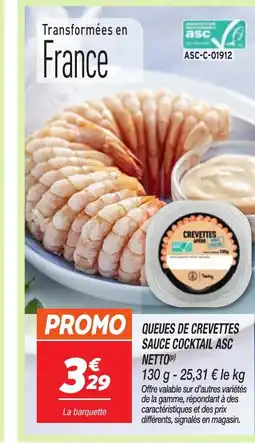 Netto NETTO Queues de crevettes sauce cocktail asc offre