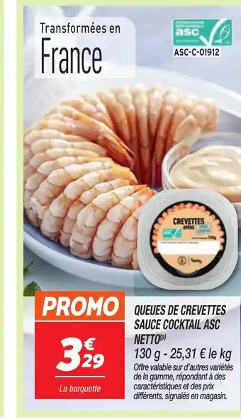 Netto NETTO Queues de crevettes sauce cocktail asc offre