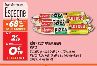 Netto HERTA Pâte à pizza fine et ronde offre