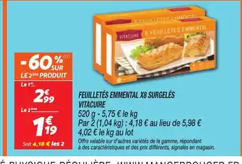 Netto VITACUIRE Feuilletés emmental x8 surgelés offre