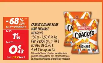 Netto MENGUY'S Cracky's soufflés de maïs fromage offre