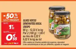 Netto CRESPO Olives vertes dénoyautées bocal offre
