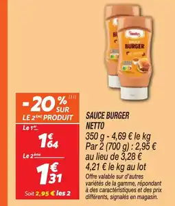Netto NETTO Sauce burger offre