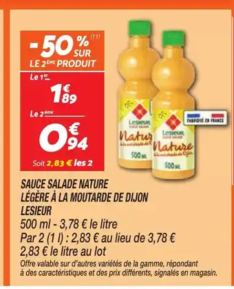 Netto LESIEUR Sauce salade nature légère à la moutarde de dijon offre