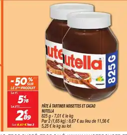Netto NUTELLA Pâte à tartiner noisettes et cacao offre