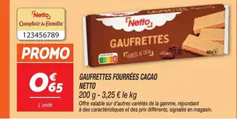 Netto NETTO Gaufrettes fourrées cacao offre