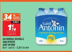 Netto SAINT ANTONIN Eau minérale naturelle sans nitrates offre