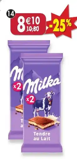 Maximo Lot de 2x2 tablettes de chocolat tendre lait offre