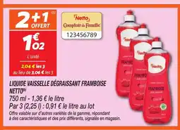 Netto NETTO Liquide vaisselle dégraissant framboise offre