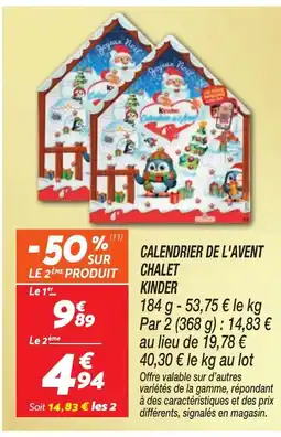 Netto KINDER Calendrier de l'avent chalet offre