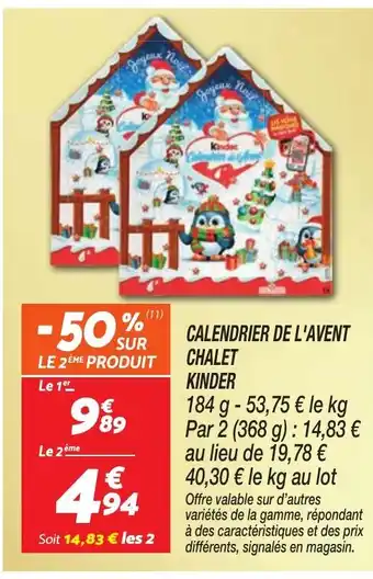 Netto KINDER Calendrier de l'avent chalet offre