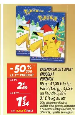Netto POKÉMON alendrier de l'avent chocolat offre