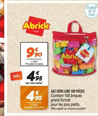Netto ABRICK Sac demi lune 100 pièces offre