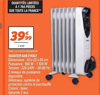 Netto Radiateur bain d'huile offre