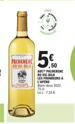 E.Leclerc Aoc pacherenc du vic-bilh les frondeurs à l'apéro offre