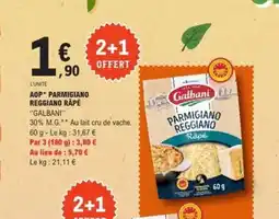 E.Leclerc GALBANI Aop parmigiano reggiano rapé offre