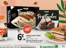 E.Leclerc SAPORIT Tiramisu glacé 5/6 parts offre